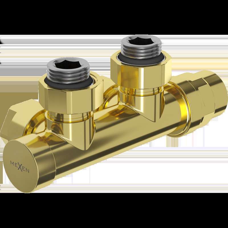 Mexen supapă de radiator unghiulară, Duplex, DN50, aurie - W907-000-50