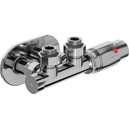 Mexen G00 set termostatic unghiular cu masca R, Duplex, DN50, crom - W907-900-905-01