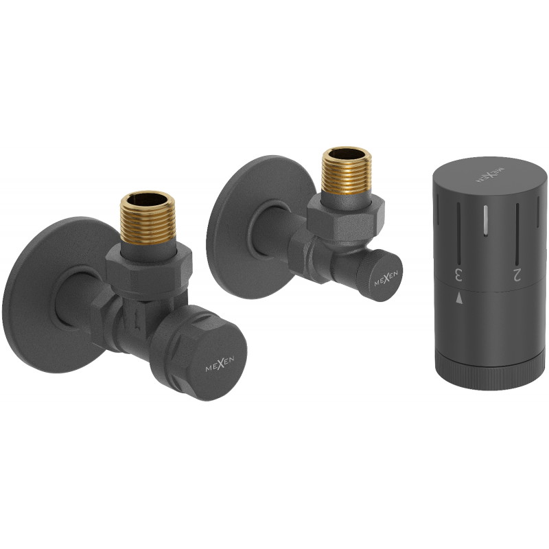 Mexen G05 set termostatic de colț cu mască R, antracit - W901-958-904-66