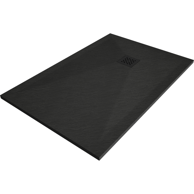 Mexen Stone+ bazin compozit dreptunghiular 100 x 70 cm, negru, capac negru - 44707010-B