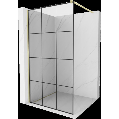 Mexen Kioto perete de duș Walk-in 100 x 200 cm, model negru 8 mm, finisaj auriu periat - 800-100-101-55-77