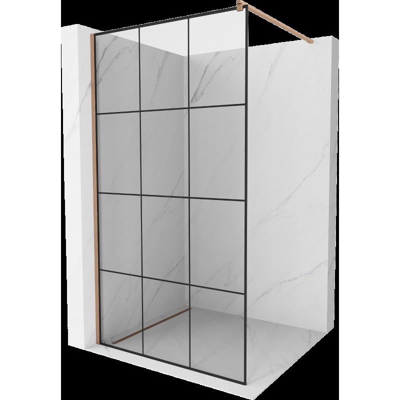 Mexen Kioto perete de duș Walk-in 110 x 200 cm, model negru 8 mm, cupru periat - 800-110-101-65-77