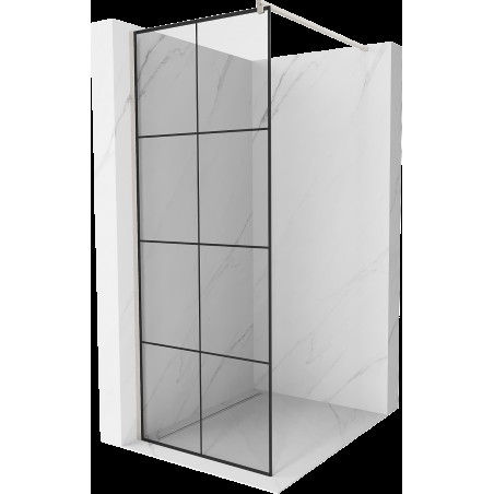 Mexen Kioto panou de duș Walk-in 90 x 200 cm, model negru 8 mm, nickel periat - 800-090-101-97-77