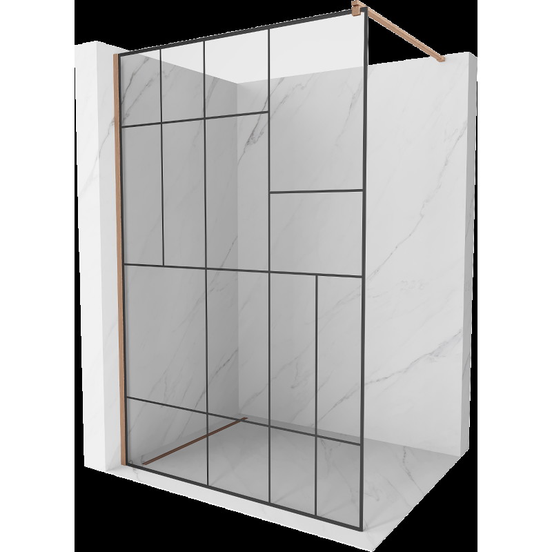 Mexen Kioto perete pentru dus Walk-in 80 x 200 cm, model negru 8 mm, bronz periat - 800-080-101-65-78