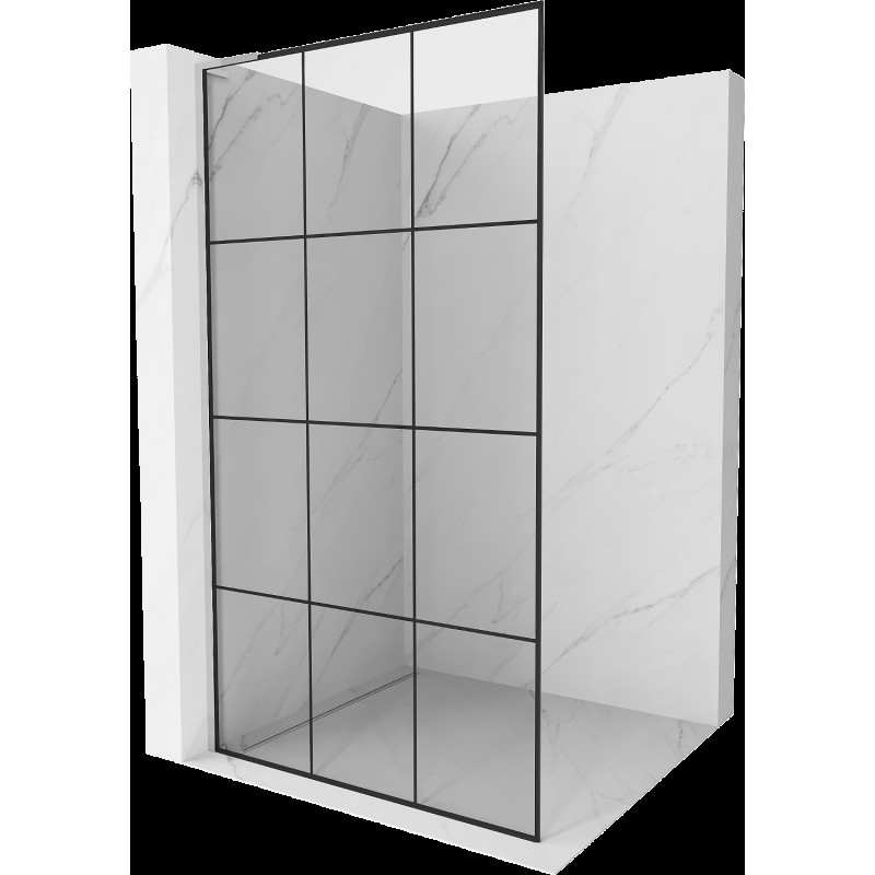 Mexen Kioto L perete duș Walk-in 100 x 200 cm, model negru, crom - 800-100-103-01-77