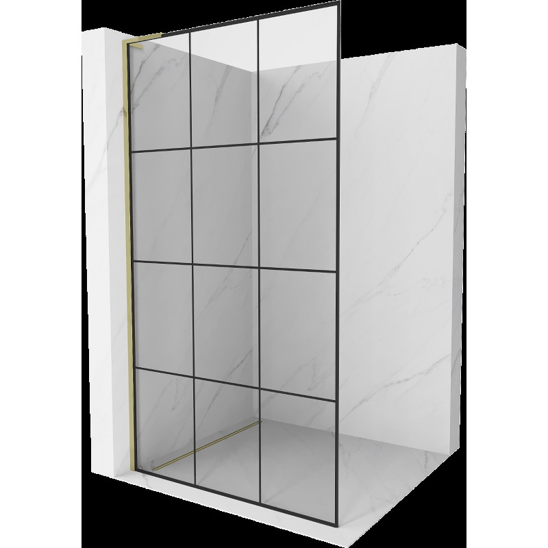 Mexen Kioto L perete duş Walk-in 110 x 200 cm, model negru, auriu - 800-110-103-50-77