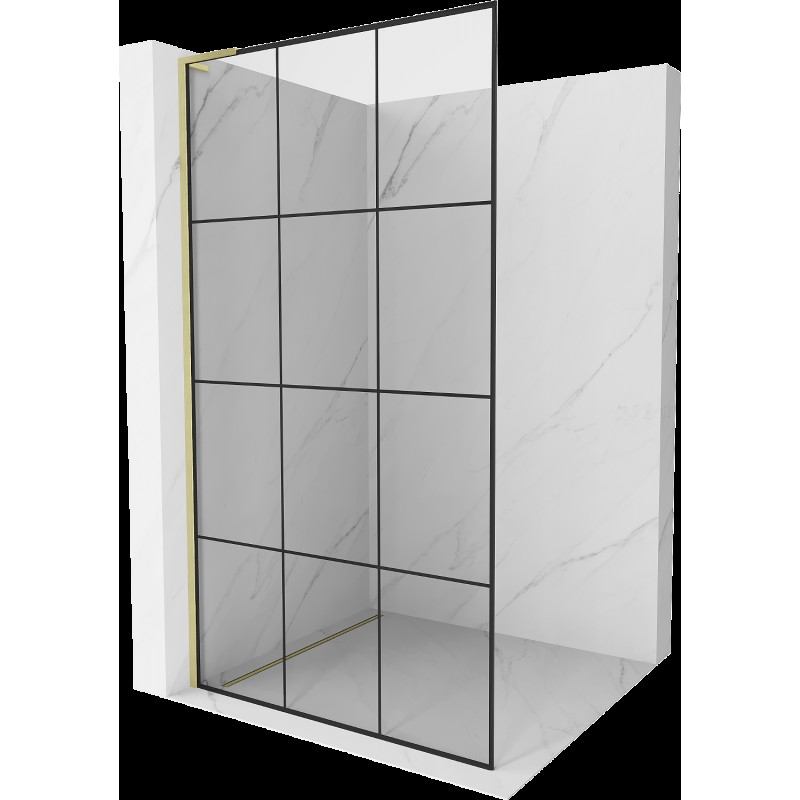 Mexen Kioto L paravan de duş Walk-in 110 x 200 cm, model negru, finisaj aurit - 800-110-103-55-77