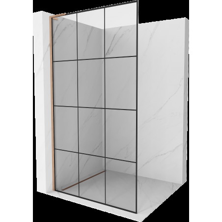 Mexen Kioto L perete duș Walk-in 120 x 200 cm, model negru, cupru periat - 800-120-103-65-77