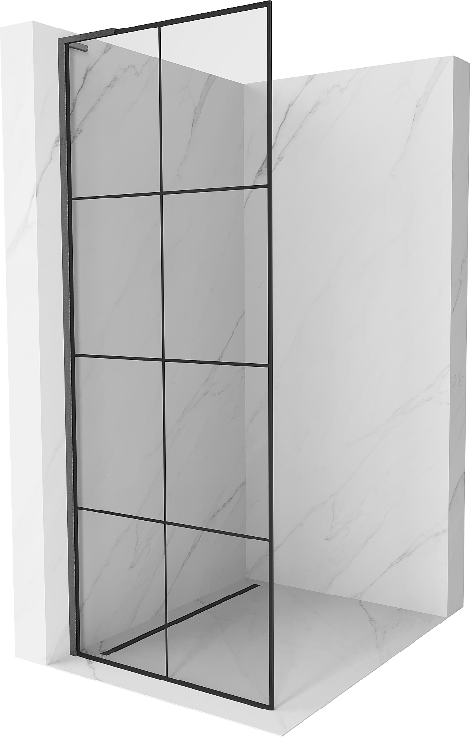 Mexen Kioto L perete de duș Walk-in 70 x 200 cm, model negru, finisaj gun gray periat - 800-070-103-66-77