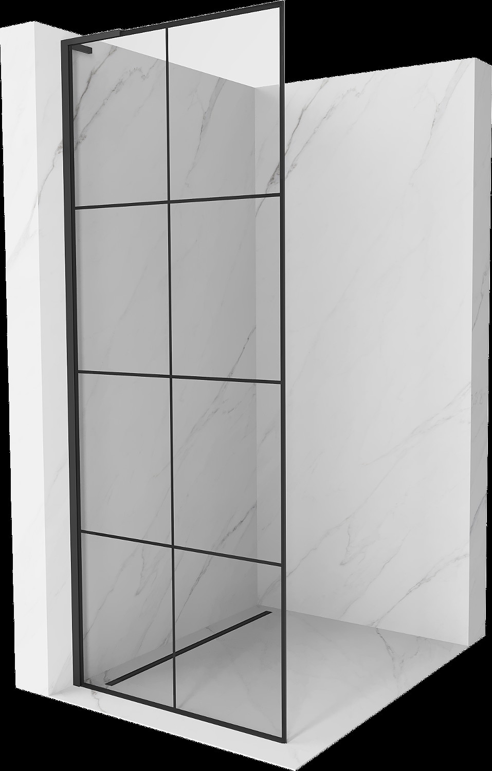 Mexen Kioto L perete de duș Walk-in 90 x 200 cm, model negru, negru - 800-090-103-70-77