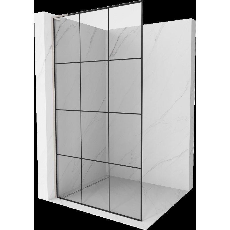 Mexen Kioto L panou de duș Walk-in 100 x 200 cm, model negru, inox periat - 800-100-103-97-77