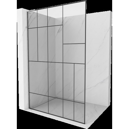 Mexen Kioto L perete de duș Walk-in 90 x 200 cm, model negru, crom - 800-090-103-01-78