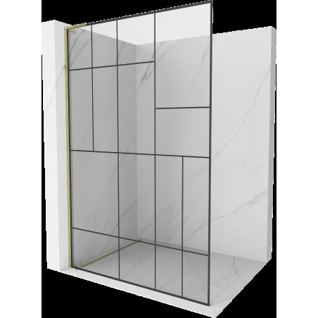 Mexen Kioto L paravana de duș Walk-in 100 x 200 cm, model negru, auriu - 800-100-103-50-78