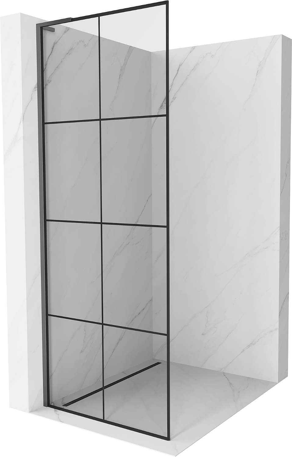 Mexen Kioto L panou de duș Walk-in 70 x 200 cm, model negru, gun metal - 800-070-103-95-77