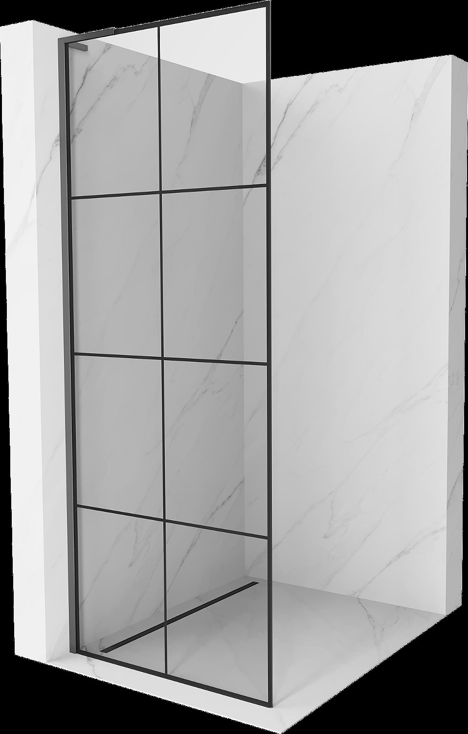 Mexen Kioto L perete de duș Walk-in 80 x 200 cm, model negru, gun metal - 800-080-103-95-77