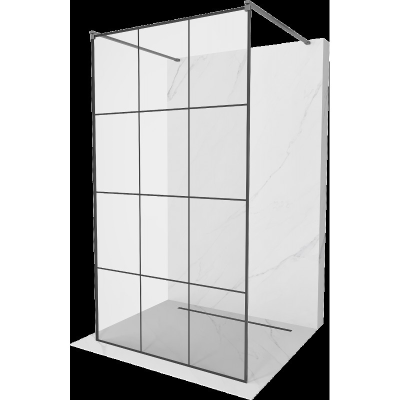 Mexen Kioto paravan de duş freestanding 120 x 200 cm, model negru 8 mm, gun metal - 800-120-002-95-77