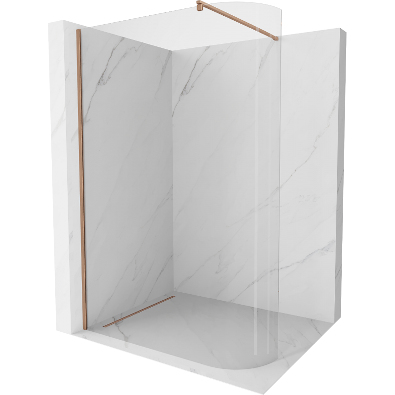 Mexen Kioto panou de duş curbat Walk-in 90 x 200 cm, transparent 8 mm, bronzat - 800-090-101-65-06