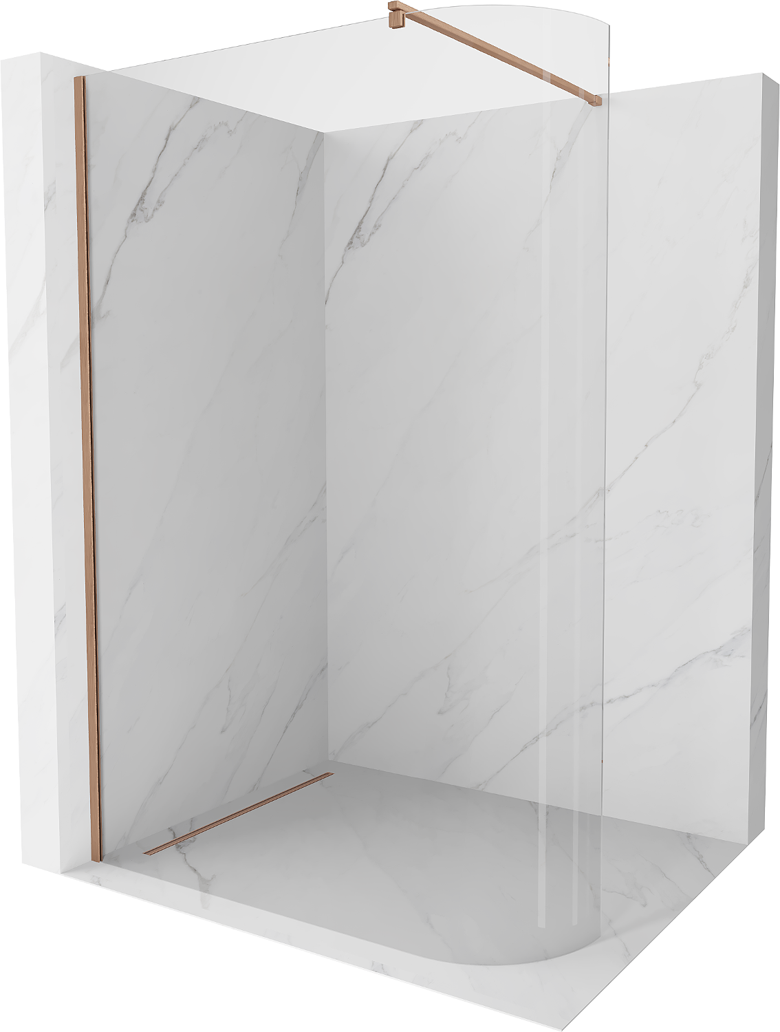 Mexen Kioto panou de duş curbat Walk-in 90 x 200 cm, transparent 8 mm, bronzat - 800-090-101-65-06