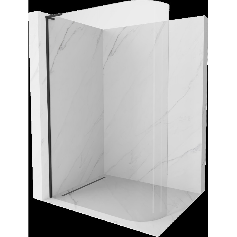 Mexen Kioto L perete de duș curbat Walk-in 80 x 200 cm, transparent, negru - 800-080-103-70-06