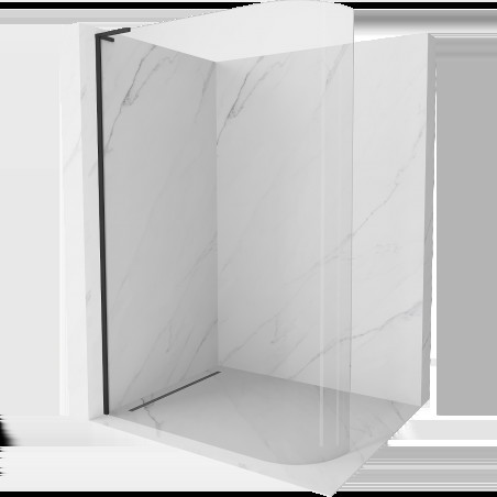 Mexen Kioto L perete de duș curbat Walk-in 100 x 200 cm, transparent, negru - 800-100-103-70-06