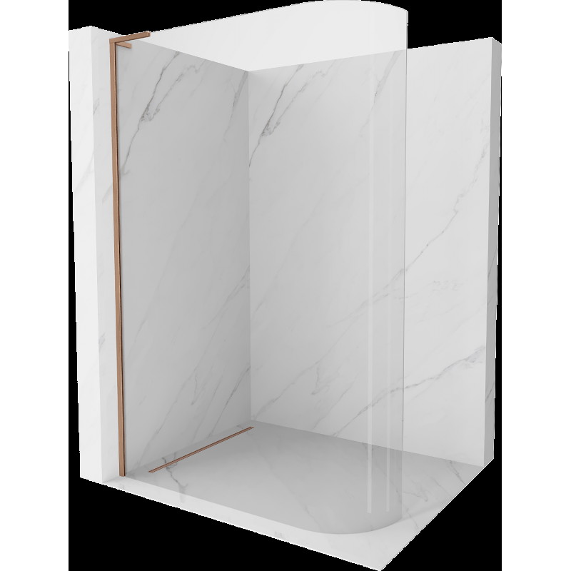 Mexen Kioto L duș perete curbat Walk-in 100 x 200 cm, transparent, bronz satinat - 800-100-103-65-06