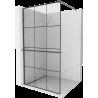 Mexen Kioto+ panou de duș cu suport Walk-in 100 x 200 cm, model negru, gri armat periat - 800-100-121-66-77