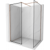 Mexen Kioto perete de duș Walk-in 90 x 90 cm, model negru, aur roz - 800-090-202-60-70-090