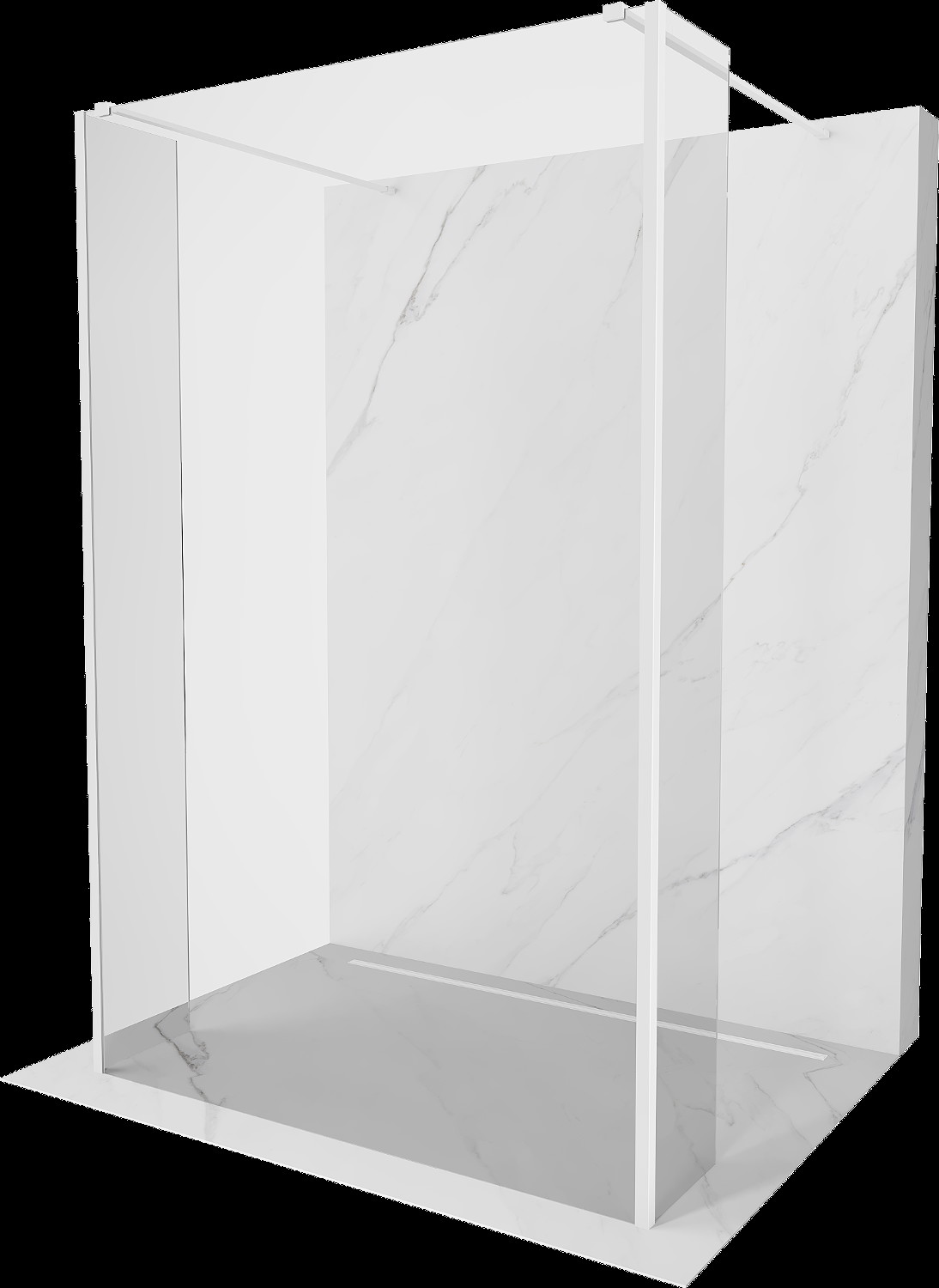 Mexen Kioto perete de duș freestanding 135 x 30 x 30 cm, transparent, alb - 800-135-030-222-20-00-030