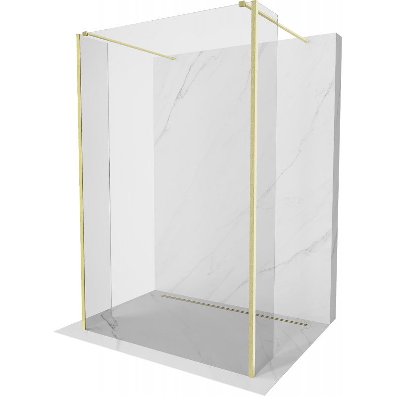 Mexen Kioto duș șiancă freestanding 95 x 30 x 30 cm, transparent, aurit periat - 800-095-030-222-55-00-030