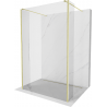 Kioto paravan de duș freestanding 125 x 30 x 30 cm, transparent, finisaj auriu periat - 800-125-030-222-55-00-030