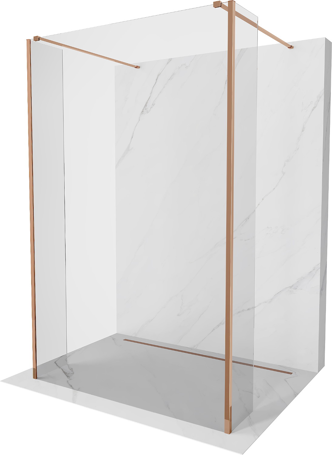 Mexen Kioto paravan de duș tip stand-alone 110 x 30 x 30 cm, transparent, aur roz - 800-110-030-222-60-00-030