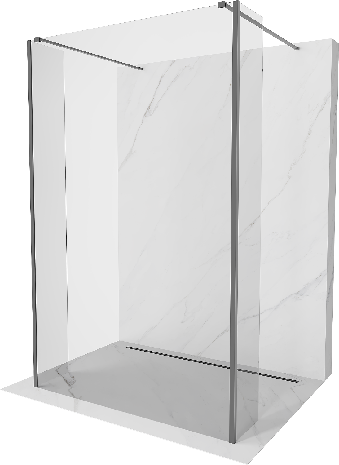 Mexen Kioto paravan de duş freestanding 105 x 30 x 30 cm, transparent, gun metal - 800-105-030-222-95-00-030