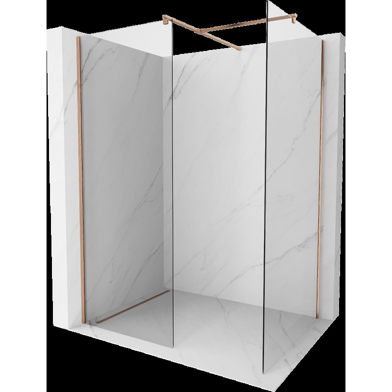 Mexen Kioto perete duș Walk-in 80 x 70 cm, transparent, cupru periat - 800-080-202-65-00-070