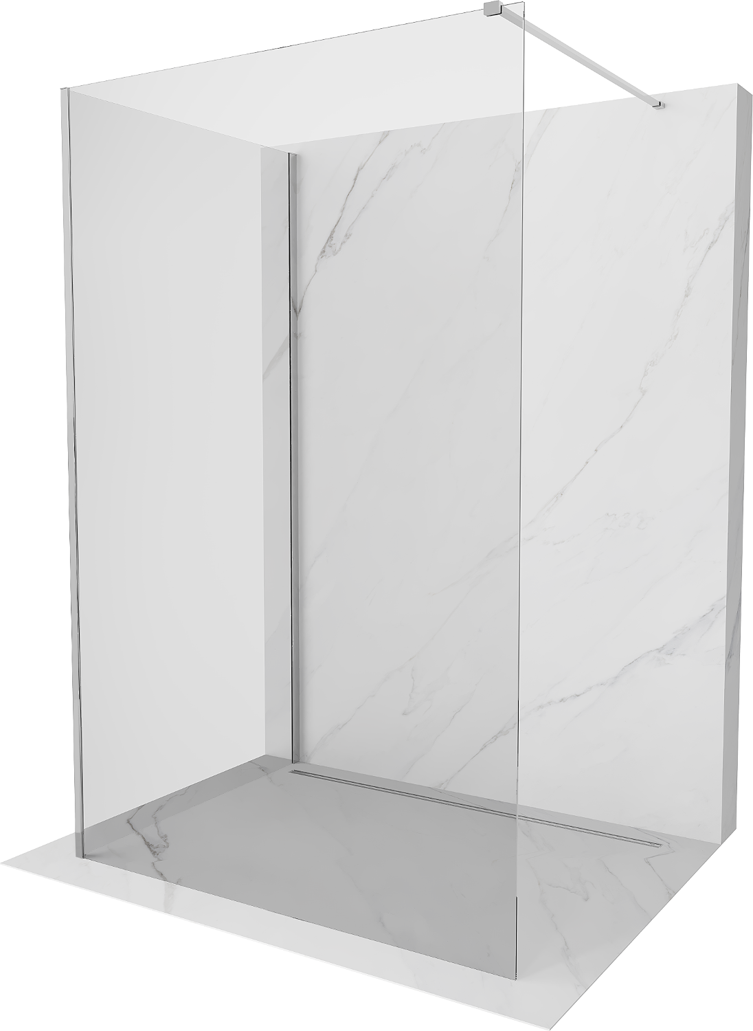 Mexen Kioto perete de duș Walk-in 110 x 70 cm, transparent, crom - 800-110-212-01-00-070