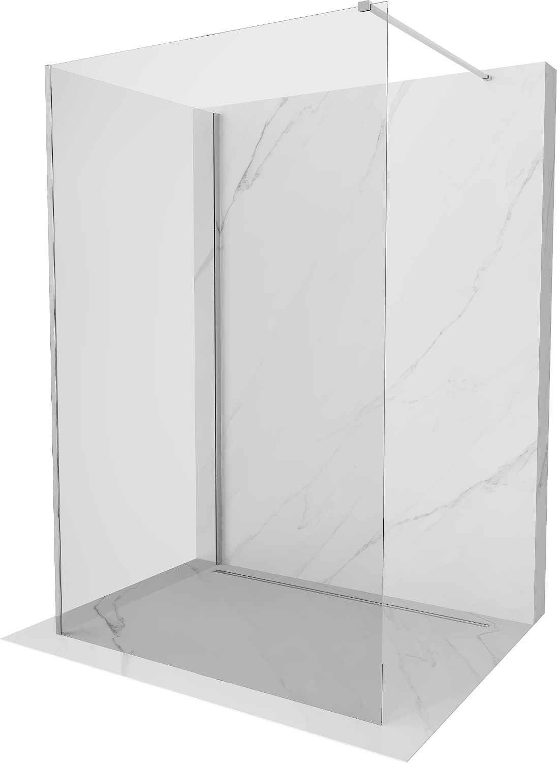 Mexen Kioto paravă de duș Walk-in 125 x 70 cm, transparent, crom - 800-125-212-01-00-070