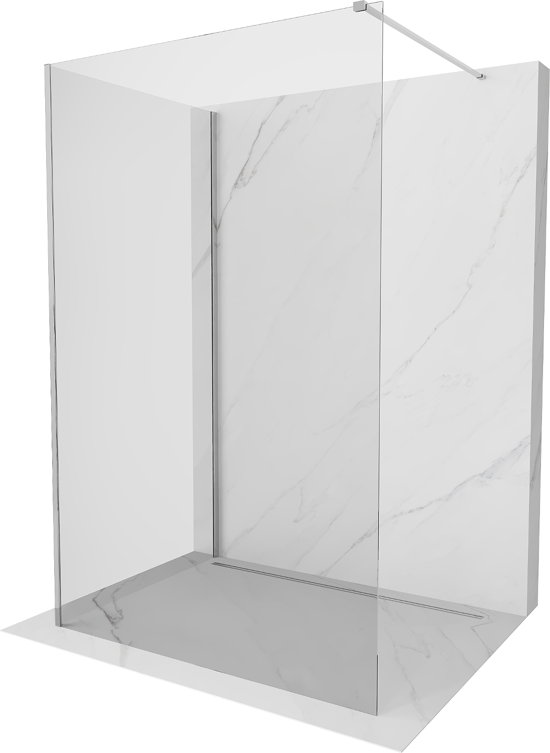 Mexen Kioto panou de duș Walk-in 135 x 80 cm, transparent, crom - 800-135-212-01-00-080