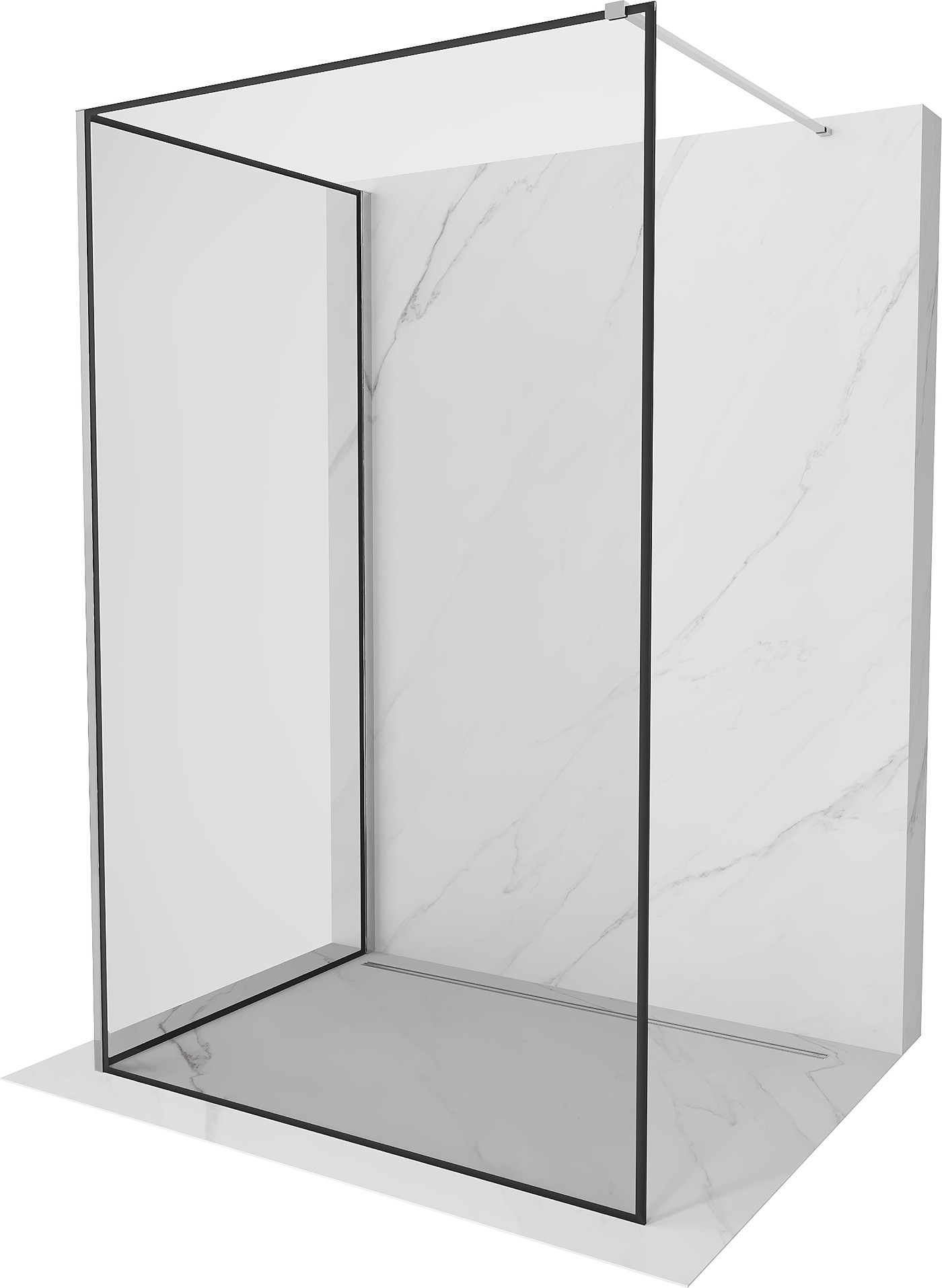 Mexen Kioto perete de duș Walk-in 100 x 80 cm, model negru, crom - 800-100-212-01-70-080