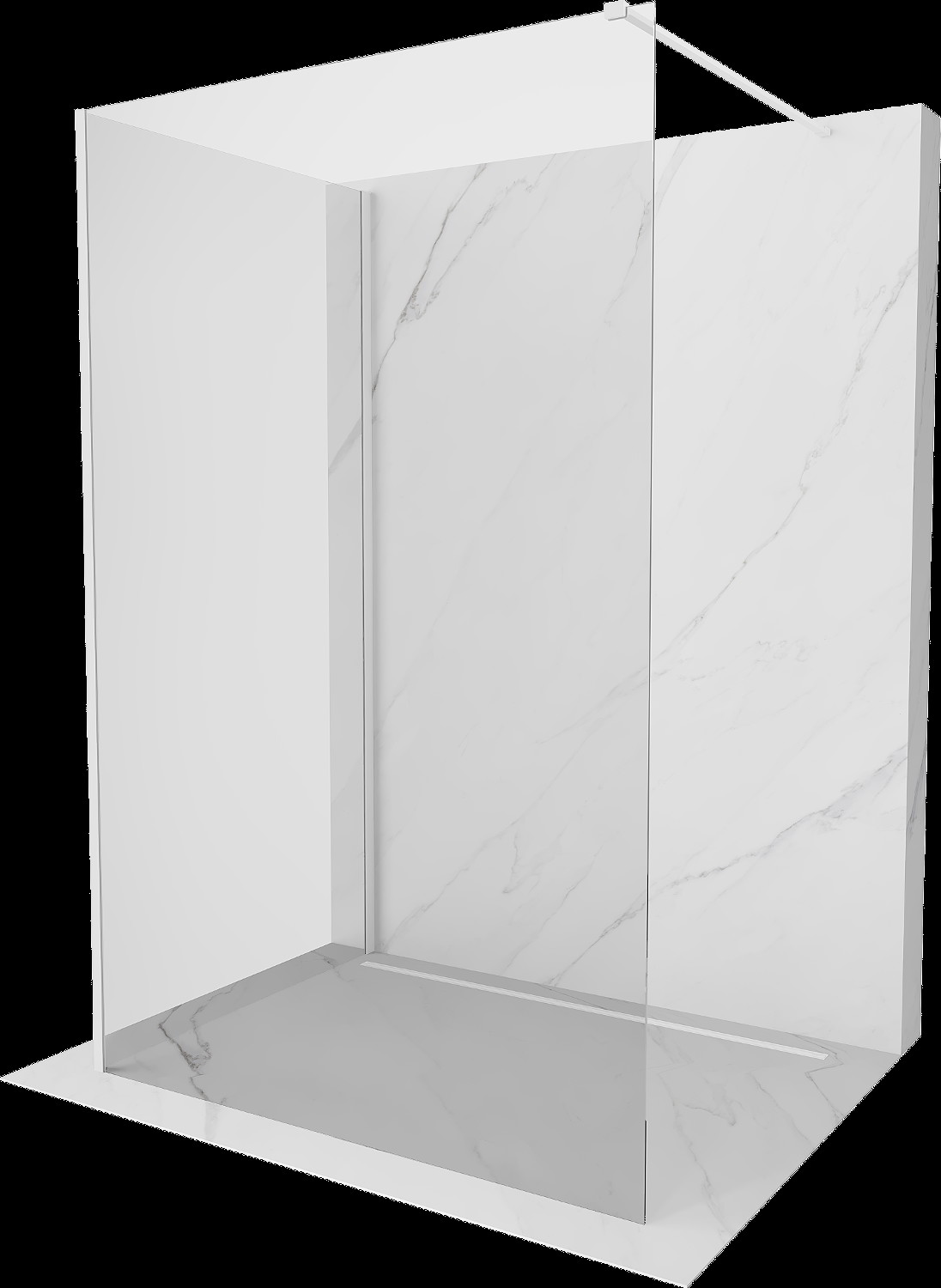 Mexen Kioto perete dus Walk-in 120 x 70 cm, transparent, alb - 800-120-212-20-00-070