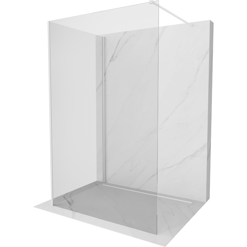 Mexen Kioto perete de dus Walk-in 105 x 100 cm, transparent, alb - 800-105-212-20-00-100