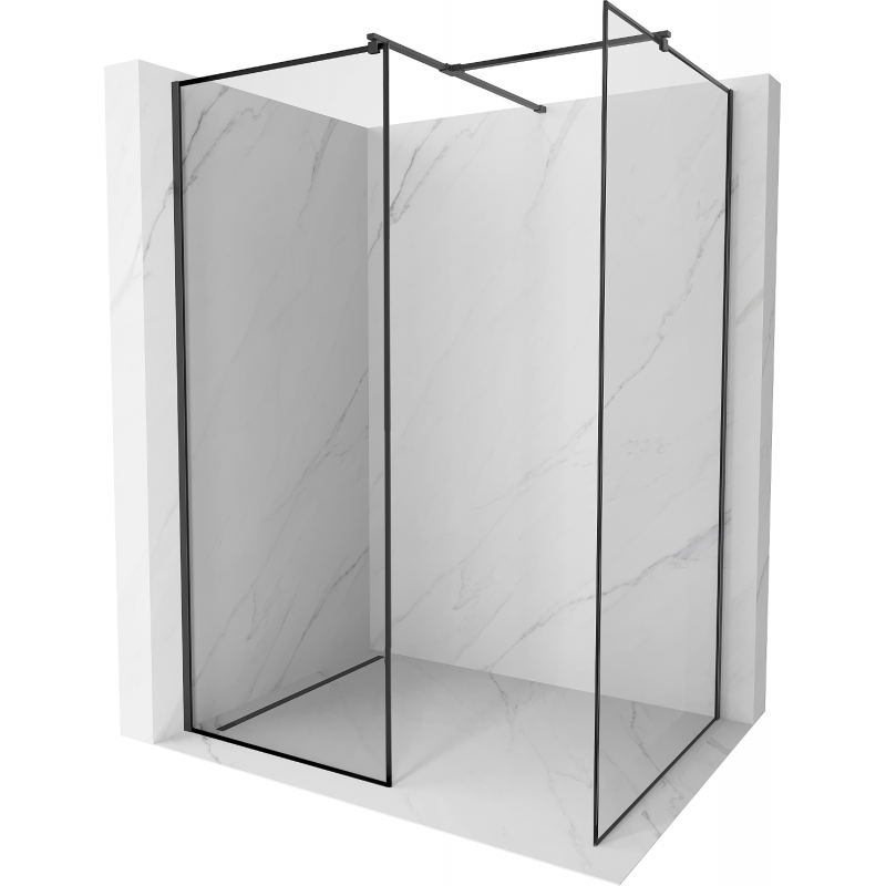 Mexen Kioto perete dus Walk-in 120 x 90 cm, model negru, negru - 800-120-202-70-70-090