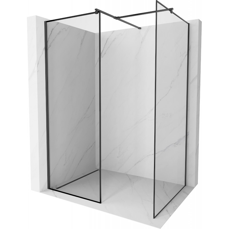 Mexen Kioto perete de duș Walk-in 120 x 100 cm, model negru, negru - 800-120-202-70-70-100