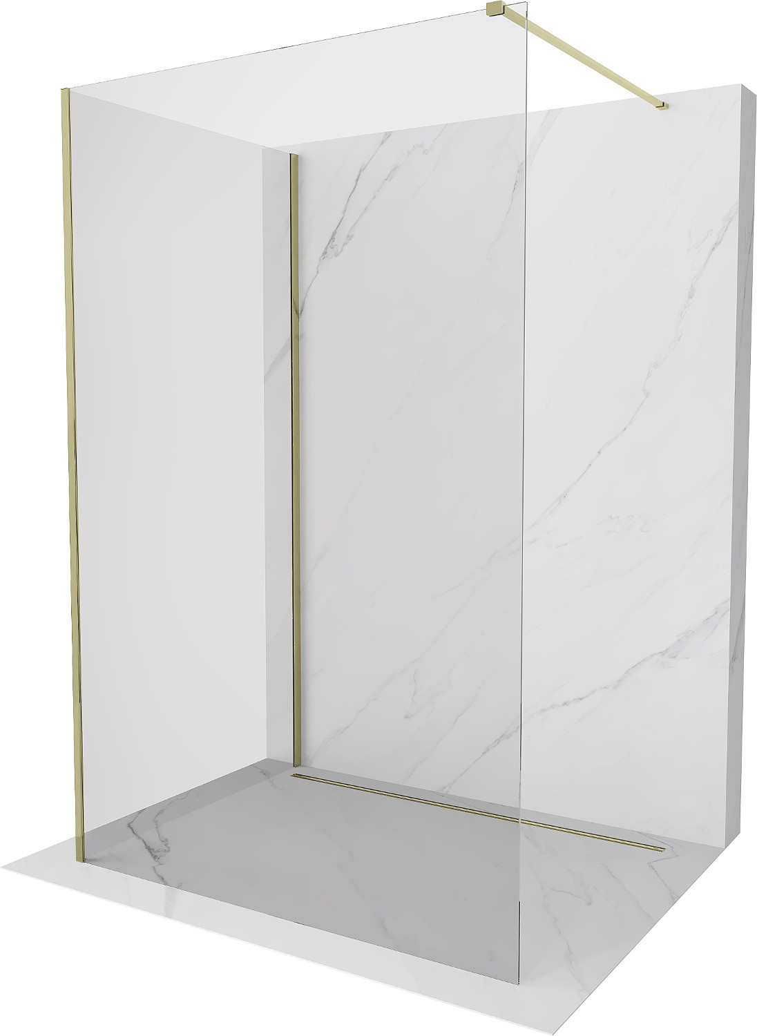 Mexen Kioto perete Walk-in 110 x 70 cm, transparent, aurie - 800-110-212-50-00-070