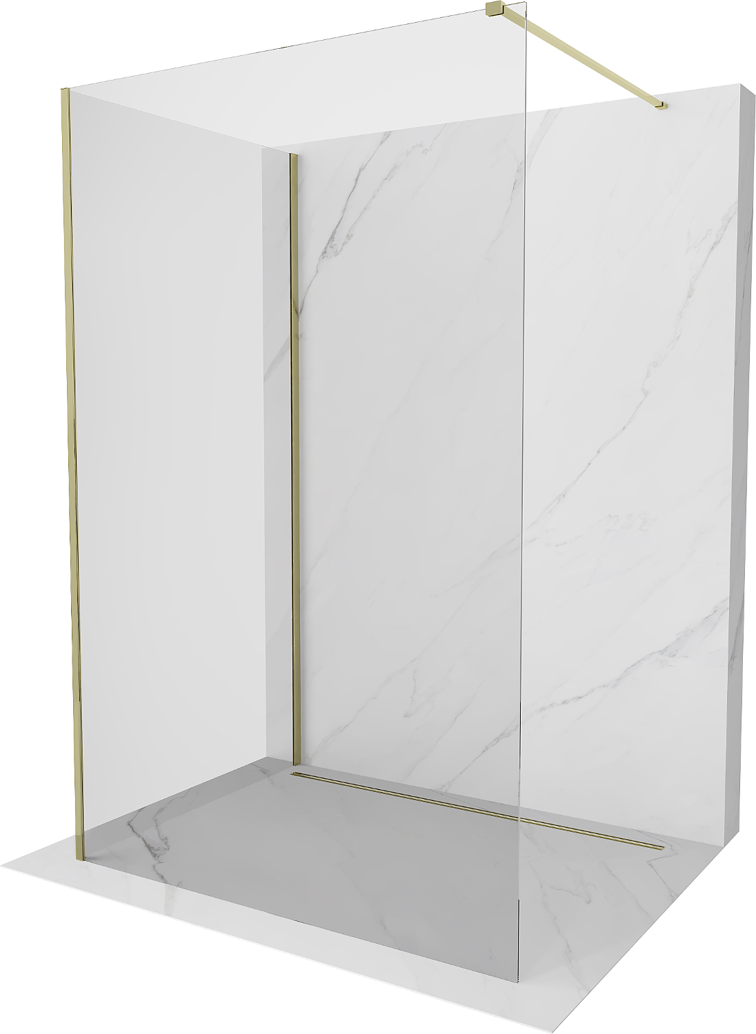 Mexen Kioto perete pentru dus Walk-in 120 x 95 cm, transparent, aurie - 800-120-212-50-00-095