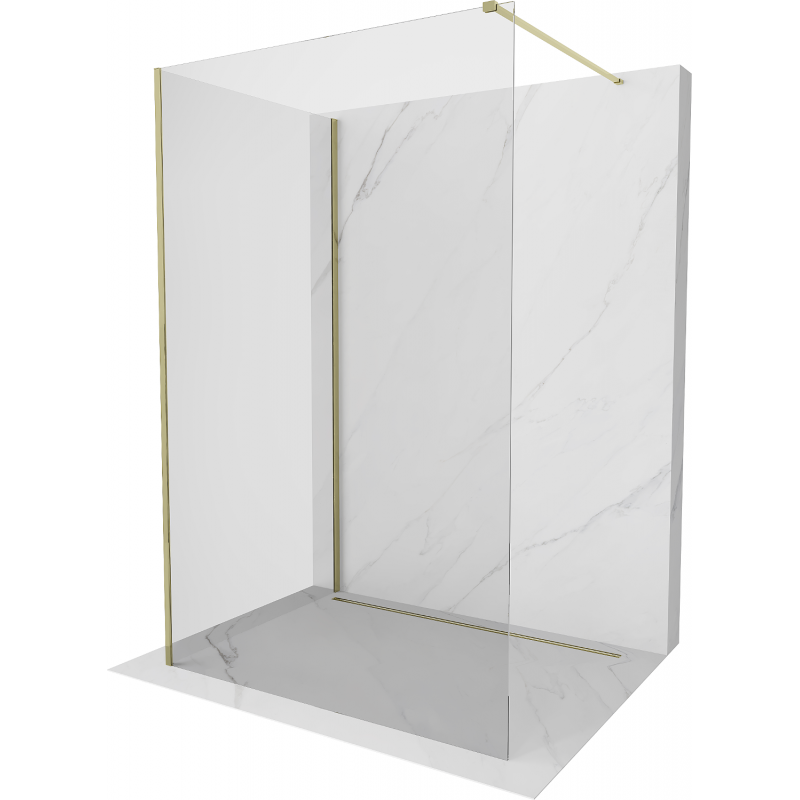 Mexen Kioto perete de duș Walk-in 120 x 115 cm, transparent, aurie - 800-120-212-50-00-115