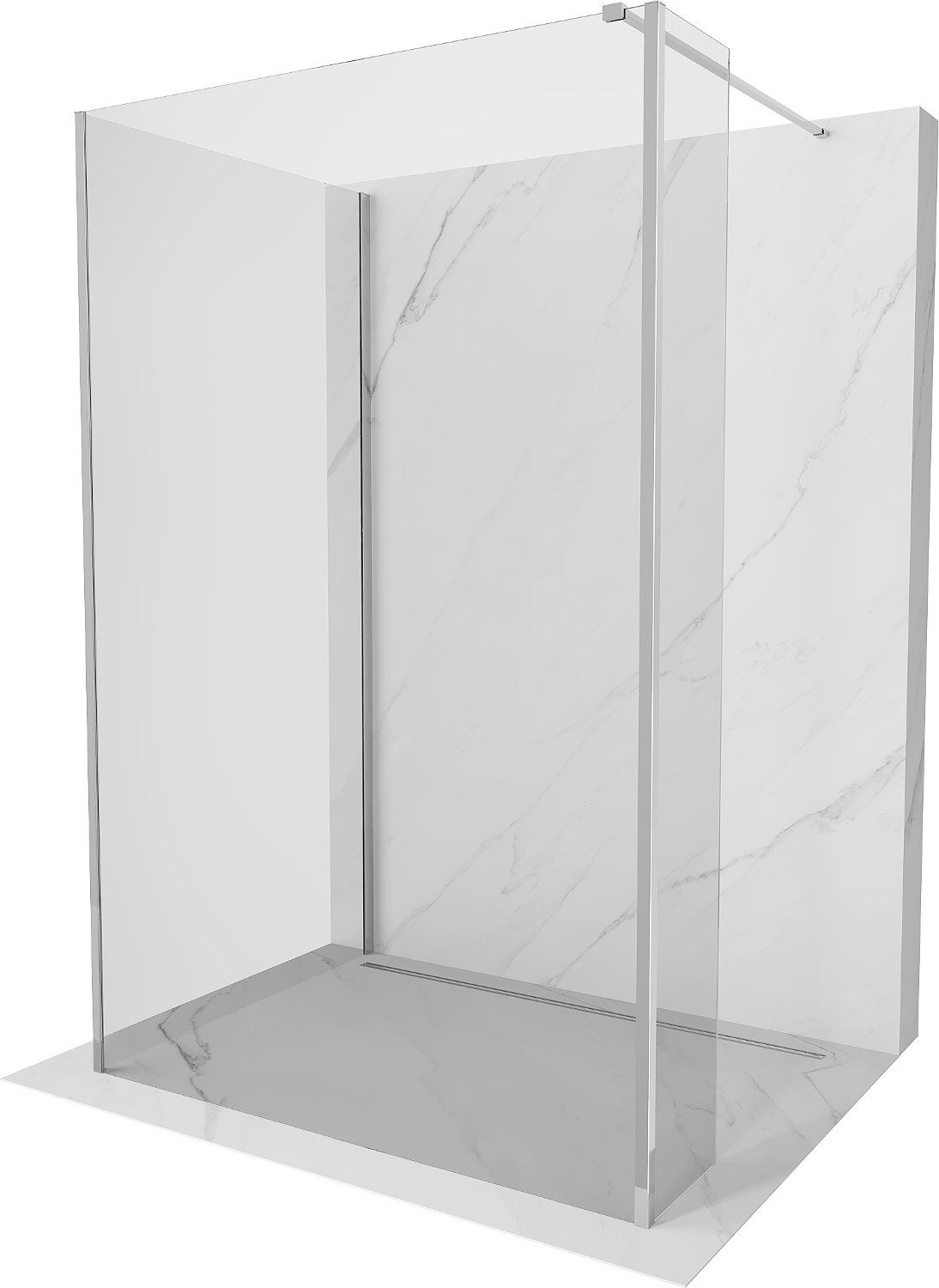 Mexen Kioto panou duş Walk-in 90 x 70 x 30 cm, transparent, crom - 800-090-070-221-01-00-030