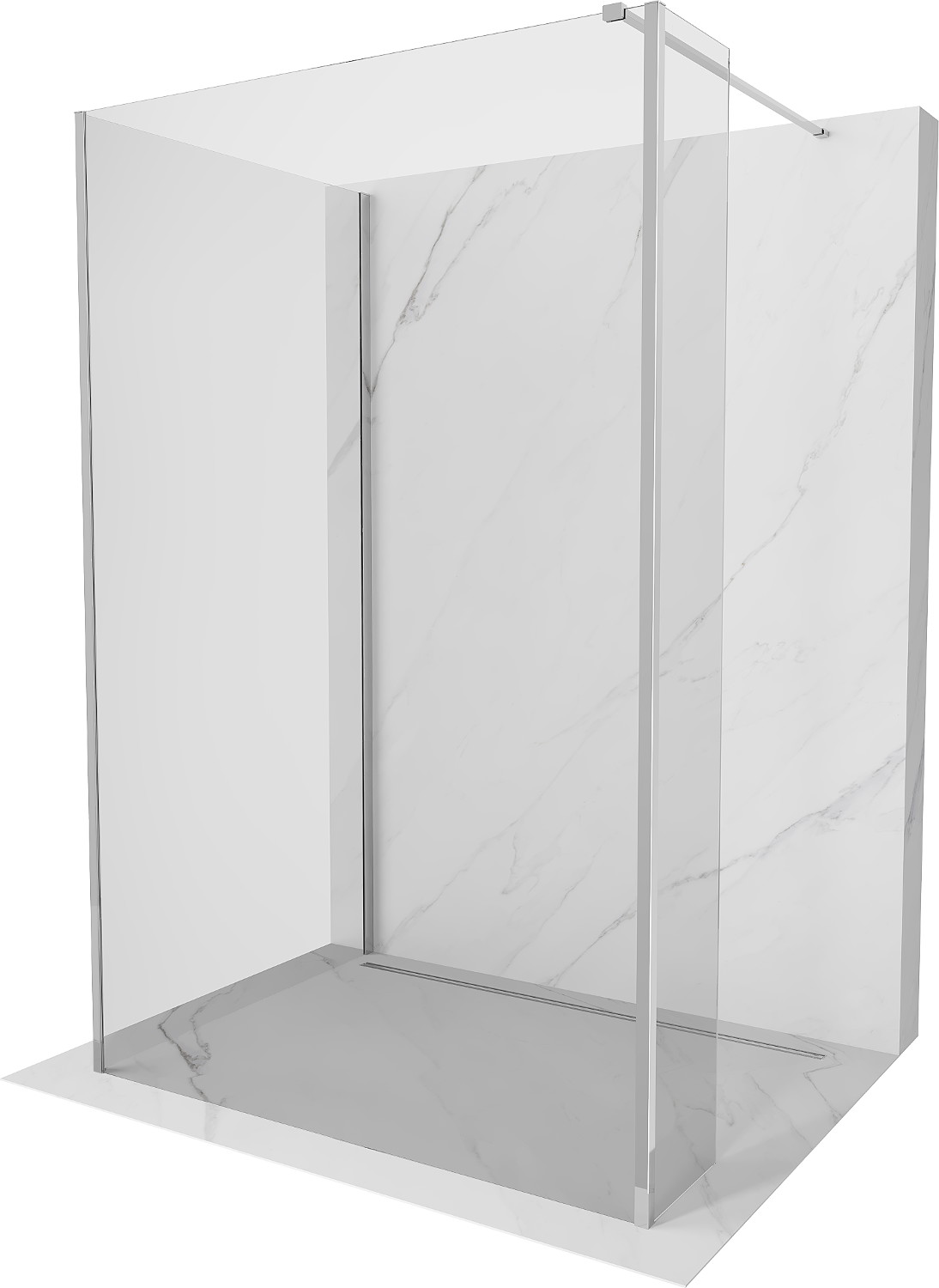 Mexen Kioto paravan de duş Walk-in 100 x 70 x 30 cm, transparent, crom - 800-100-070-221-01-00-030