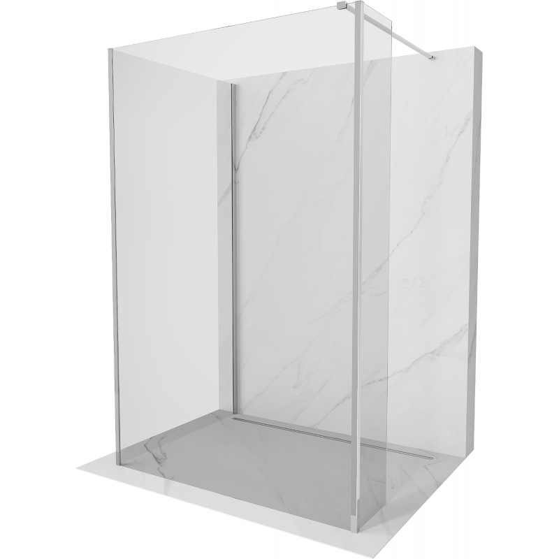 Mexen Kioto perete de duș Walk-in 130 x 90 x 30 cm, transparent, crom - 800-130-090-221-01-00-030