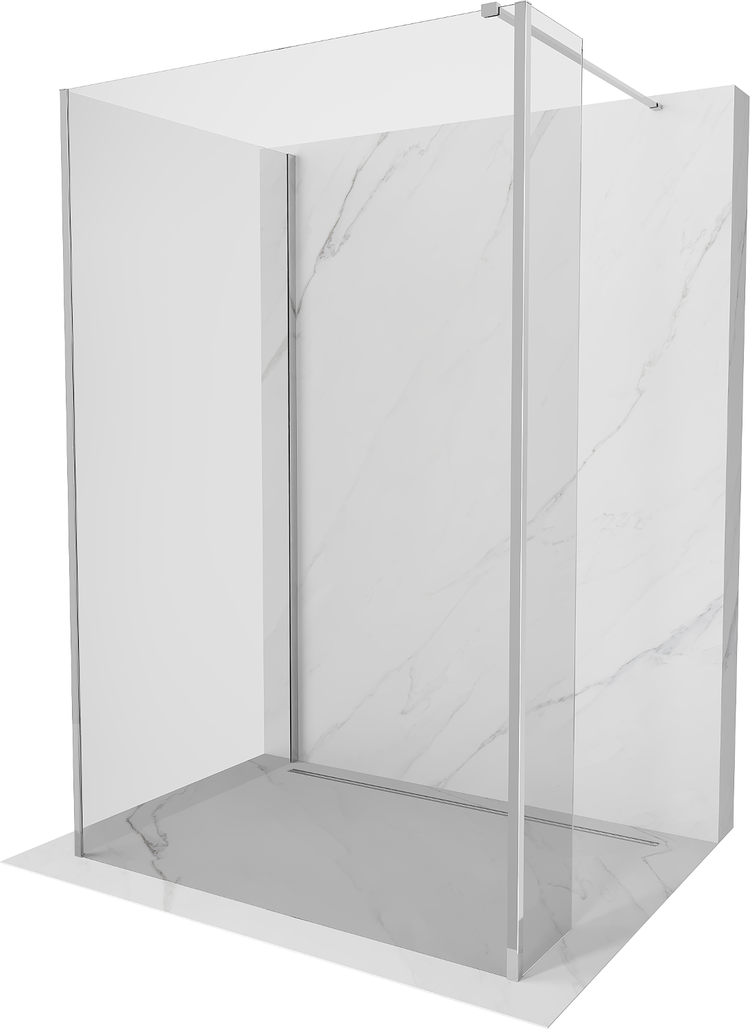 Mexen Kioto perete de duș Walk-in 130 x 90 x 30 cm, transparent, crom - 800-130-090-221-01-00-030