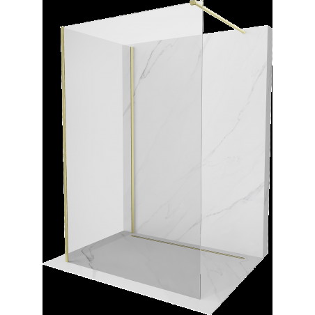 Mexen Kioto perete duș Walk-in 130 x 75 cm, transparent, auriu periat - 800-130-212-55-00-075