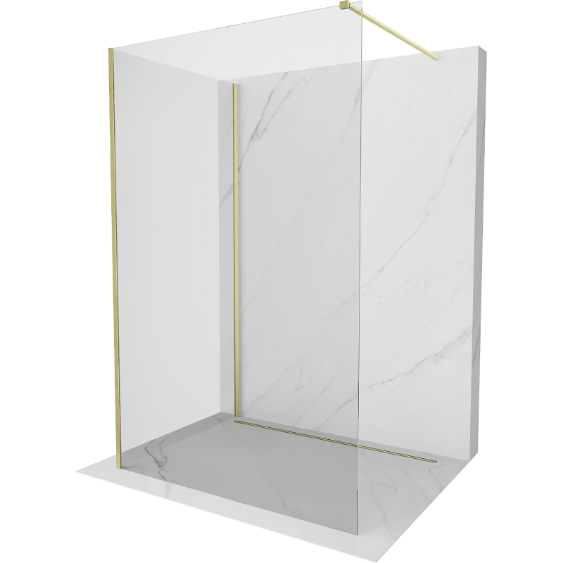 Mexen Kioto perete de dus Walk-in 110 x 90 cm, transparent, aur pulbere - 800-110-212-55-00-090